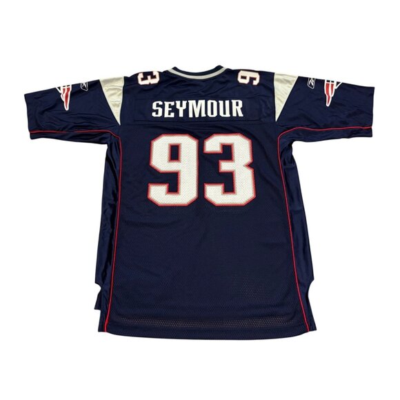 Reebok New England Patriots Richard Seymour #93 Blue NFL Jersey Men's Large - Picture 1 of 8